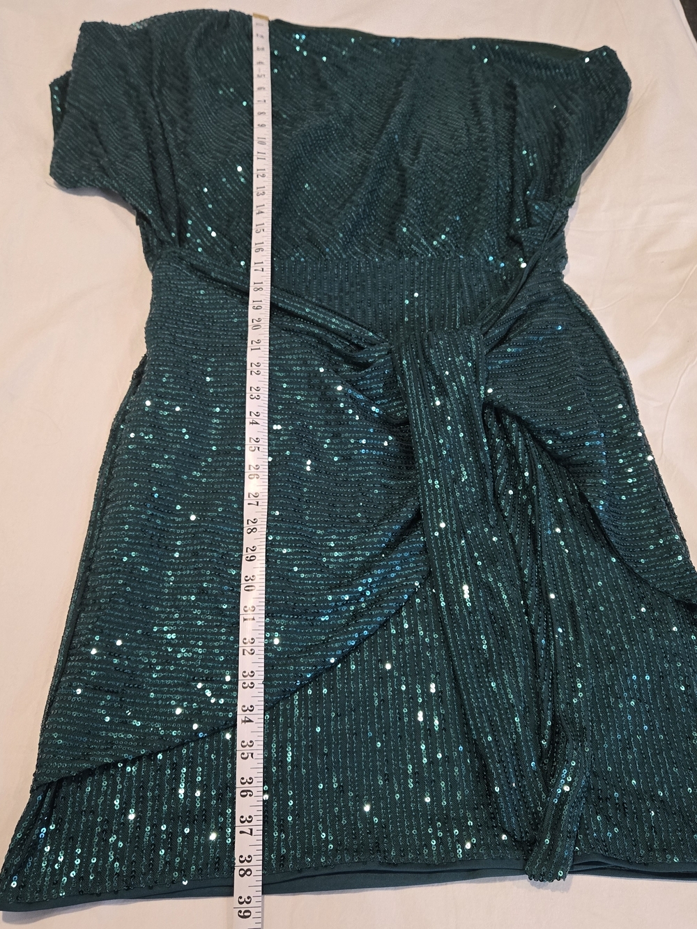 Grace Karin Emerald Green Sequin One-Shoulder Cocktail Dress - Picture 12 of 12